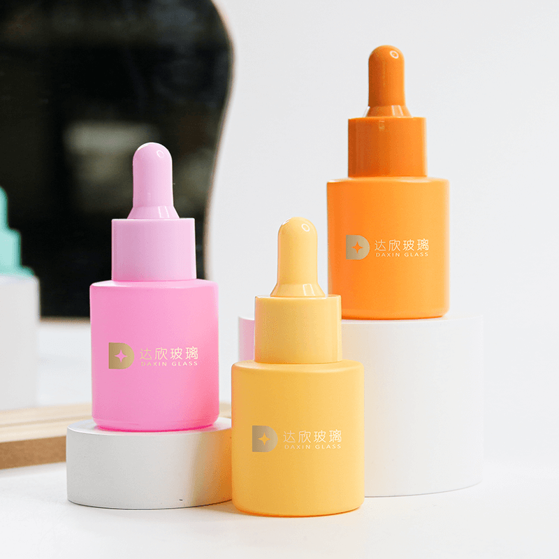 화장품 스킨케어 포장, 무광 유리 스크린 인쇄, 컬러 20ml 세럼 병