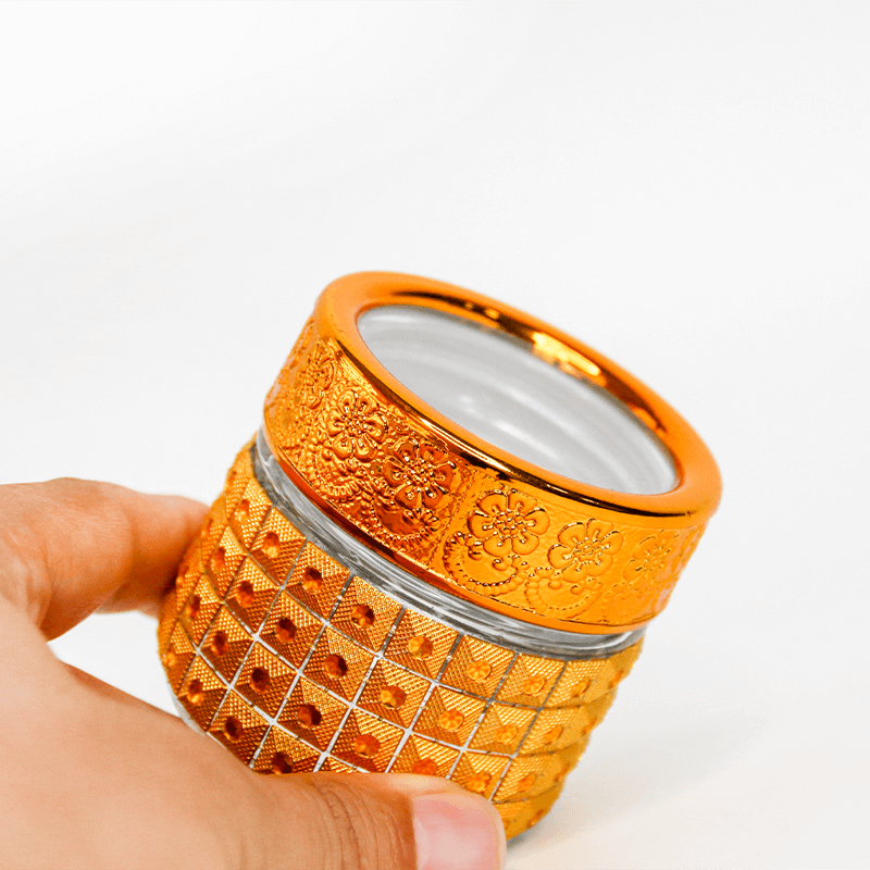 50 ml 100 ml Luxus-Zylinder-Rundglas aus goldenem Glas, Gewürzglas für roten Safran