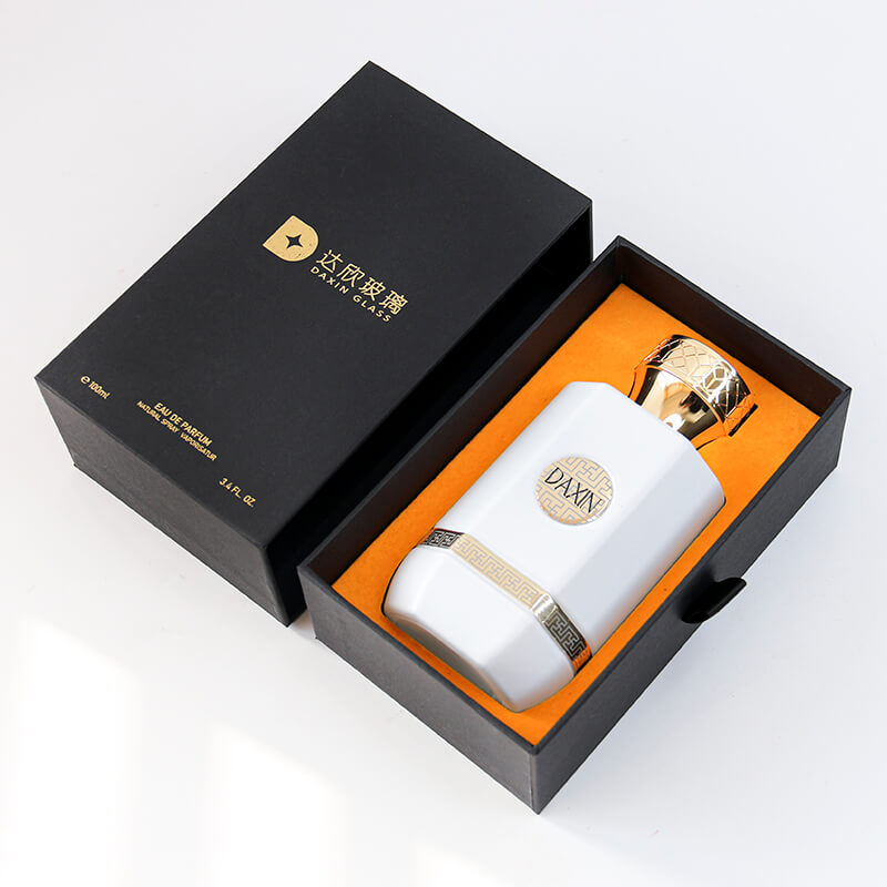 perfume glass bottle with box