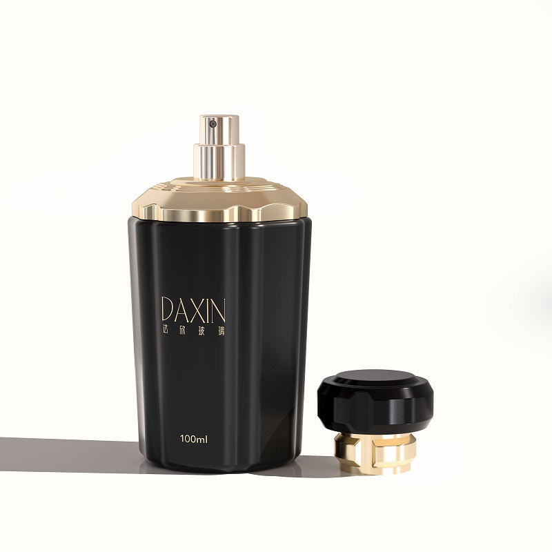 Botol Minyak Wangi Tersuai 100ml Botol Kaca Minyak Wangi Hitam Mewah Lelaki dan Wanita Baharu