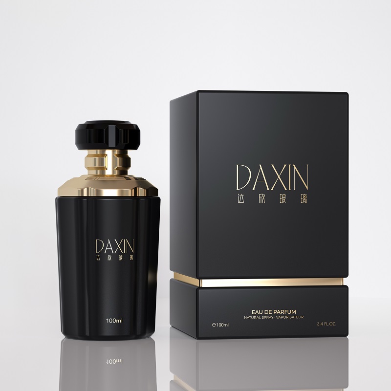 Botol Minyak Wangi Tersuai 100ml Botol Kaca Minyak Wangi Hitam Mewah Lelaki dan Wanita Baharu