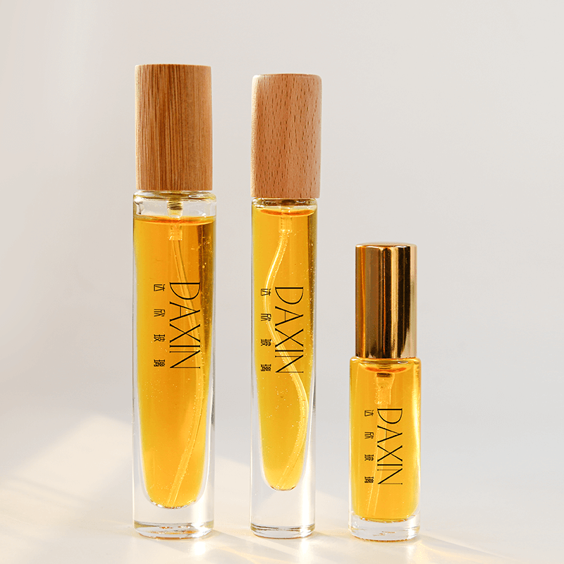 5 ml, 10 ml, 15 ml Parfümflasche aus klarem Glas, Parfümtesterflasche mit Holzverschluss