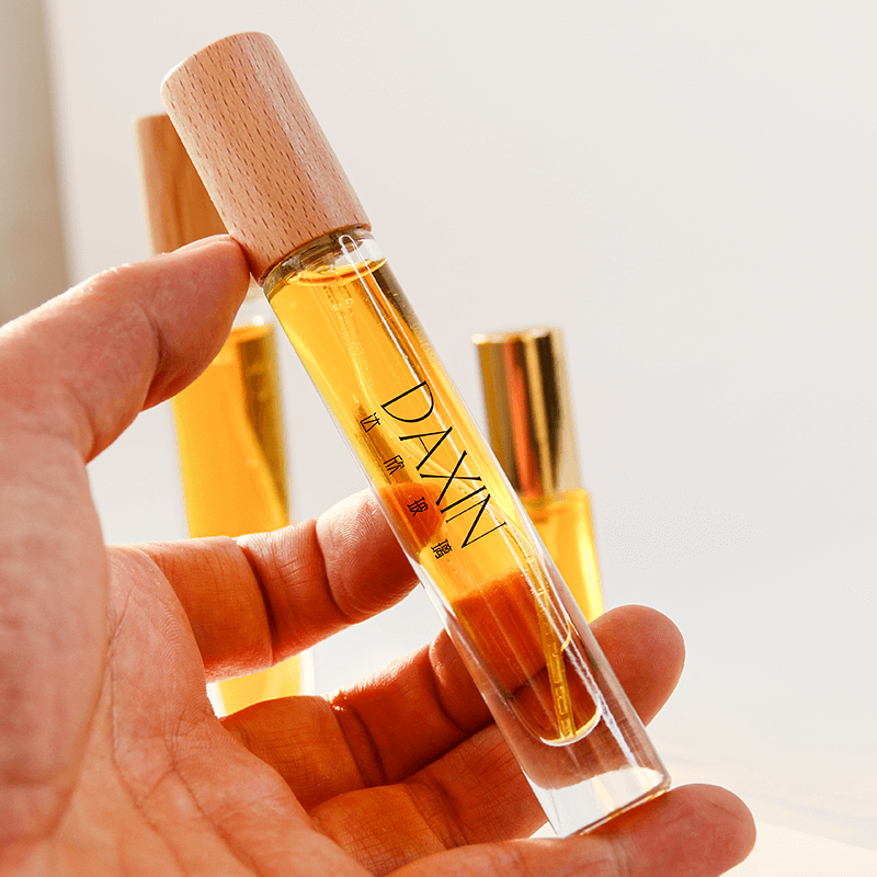 5 ml, 10 ml, 15 ml Parfümflasche aus klarem Glas, Parfümtesterflasche mit Holzverschluss
