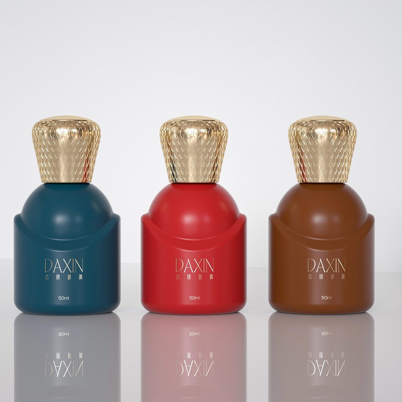 Botol Minyak Wangi Kosong Botol Kaca Minyak Wangi Emas Merah 50ml dengan Kotak