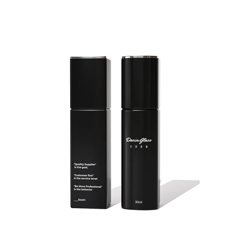 Botol Lotion Serum 30ml Botol Kaca Kosong untuk Alas Bedak Cair dengan Pompa untuk Perjalanan