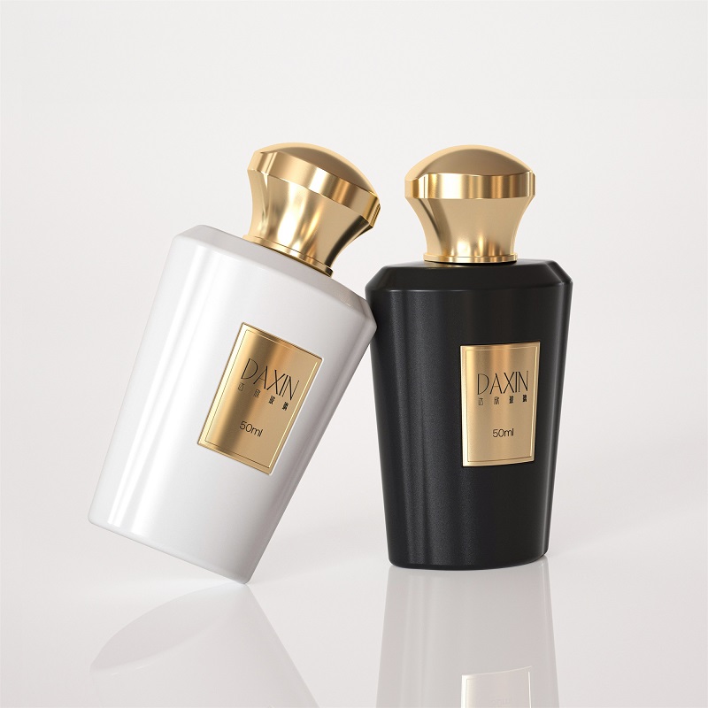 Cosméticos de lujo personalizados de alta gama. Frasco de perfume de vidrio vacío de 50 ml para hombre con caja.
