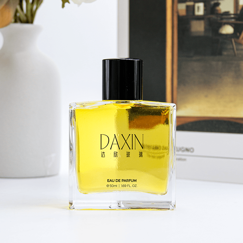 직사각형 모양의 30ml, 50ml, 100ml 용량의 크림프 넥 향수 유리병 (빈 병)