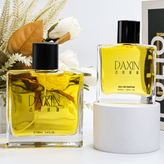 Botol Kaca Parfum Leher Crimp Persegi Panjang Kosong 30ml 50ml 100ml