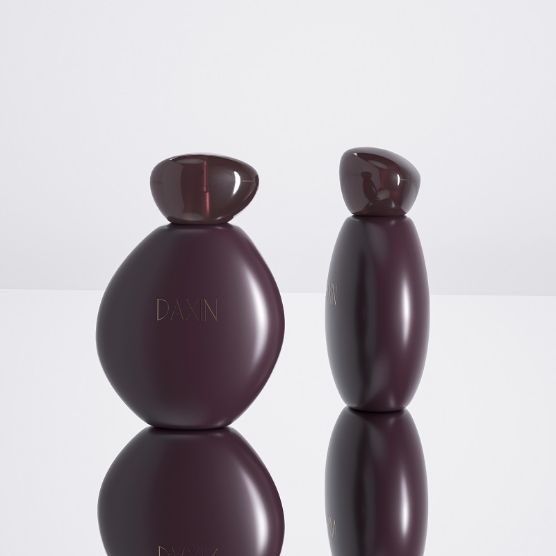 Edle, luxuriöse, leere, einzigartige runde Glasparfümflasche (30 ml, 50 ml, 100 ml).