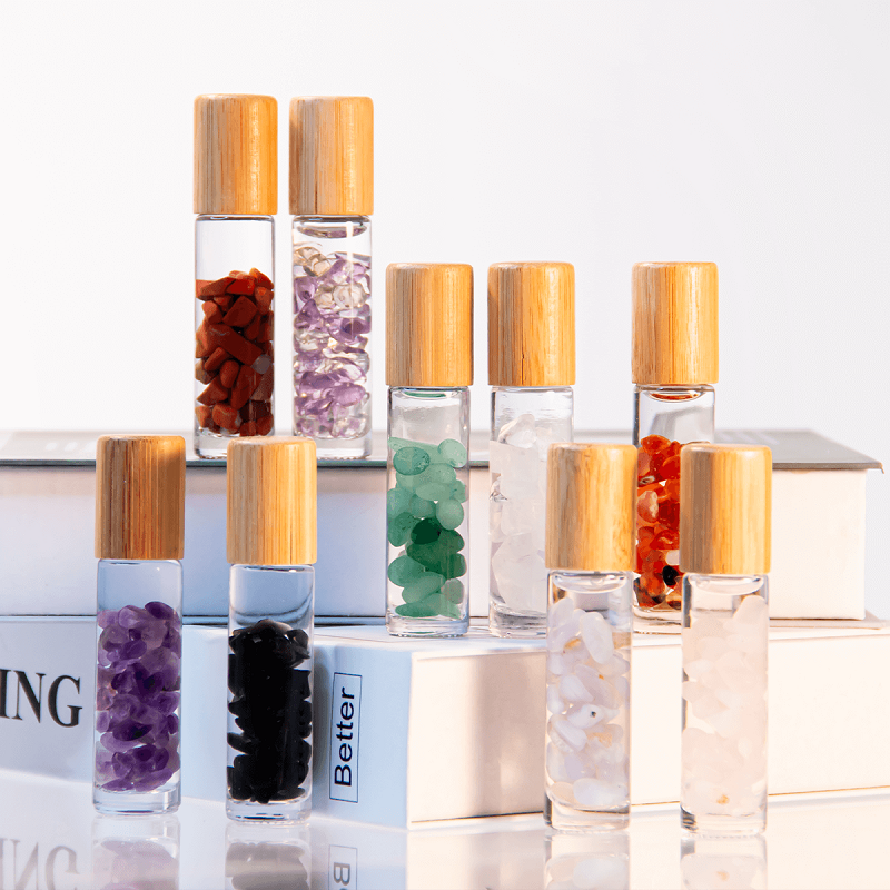 Flacon roll-on de parfum en verre cylindrique de 10 ml