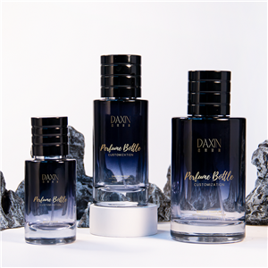 Empty Bule Glass Perfume Bottle Cylinder Shape Glass Fragrance Spray Bottle