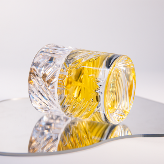 Embossed Perfume Bottle 50 ml Cylinder Shape Glass Spray Bottle