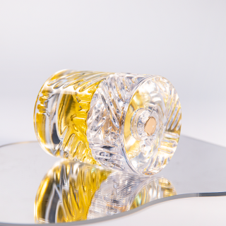 Embossed Perfume Bottle 50 ml Cylinder Shape Glass Spray Bottle