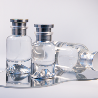 Botol Semprot Parfum Kaca Bulat Perak Bawah Tebal Snow Mountain dengan Semprotan Bayonet