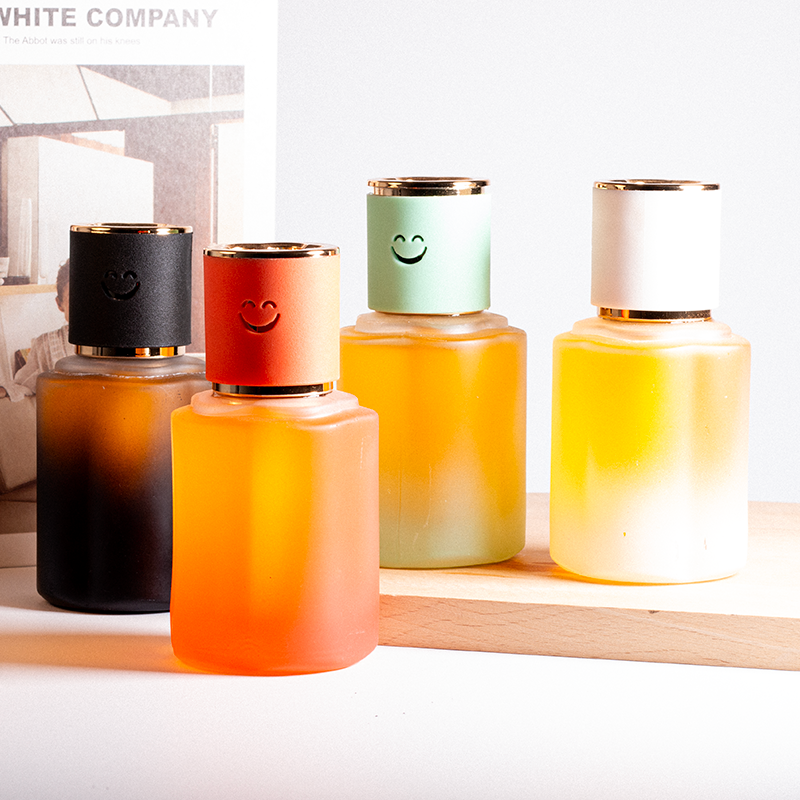 Frascos de perfume vacíos de vidrio redondos de colores simples de 140 ml al por mayor, para difusor de varillas de ambientador.