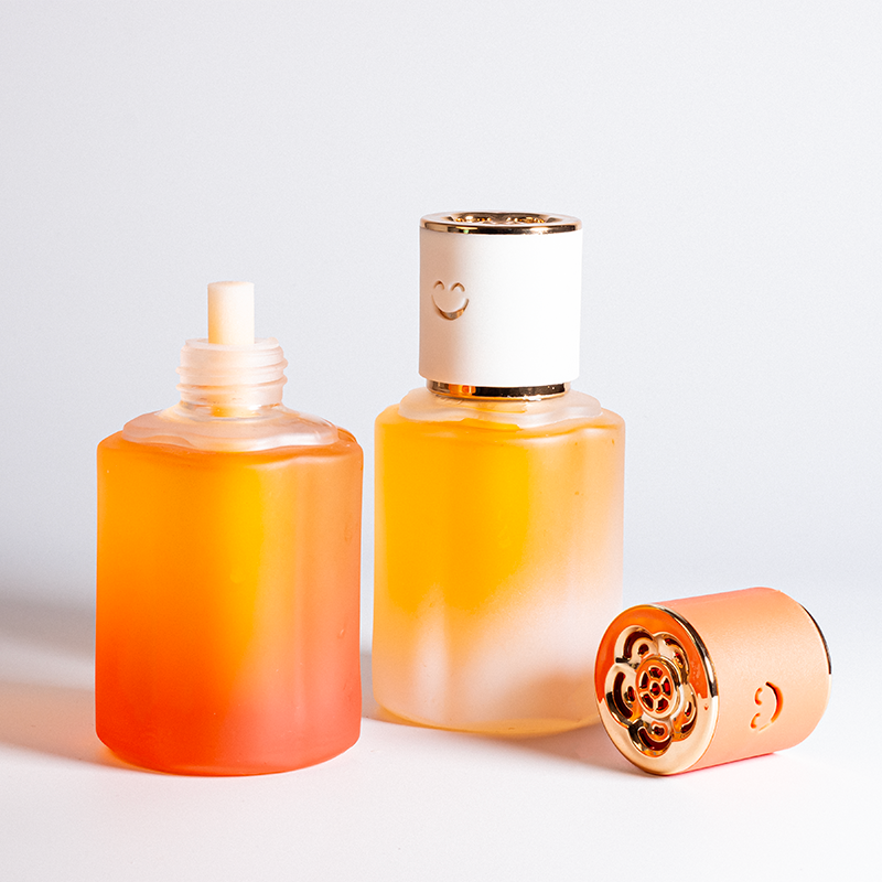 Botol Parfum Kosong Bulat Sederhana Berwarna 140ml Grosir, Botol Diffuser Reed Kaca untuk Pengharum Ruangan