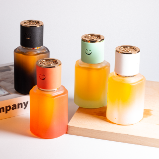 Wholesale Simple Round Colored 140ml Empty Perfume Bottles Glass Reed Diffuser Bottle for Air Freshener