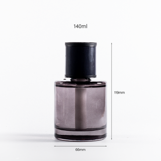 High Quality Gloss Grey Glass Diffuser Bottle 140ml Clear Diffuser Custom logo Elegant Glass Bottle