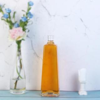 Bottiglia di vetro per liquore piatta vuota a forma quadrata da 750 ml