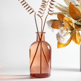 Wholesale Simple Round Colored Glass 180ml 230ml Empty Perfume Reed Diffuser Glass Bottle