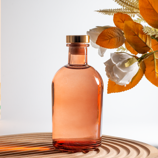 Wholesale Simple Round Colored Glass 180ml 230ml Empty Perfume Reed Diffuser Glass Bottle