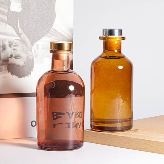 Diffusore di profumo vuoto in vetro colorato rotondo semplice all'ingrosso da 180 ml e 230 ml