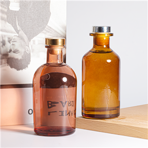 Wholesale Simple Round Colored Glass 180ml 230ml Empty Perfume Reed Diffuser Glass Bottle