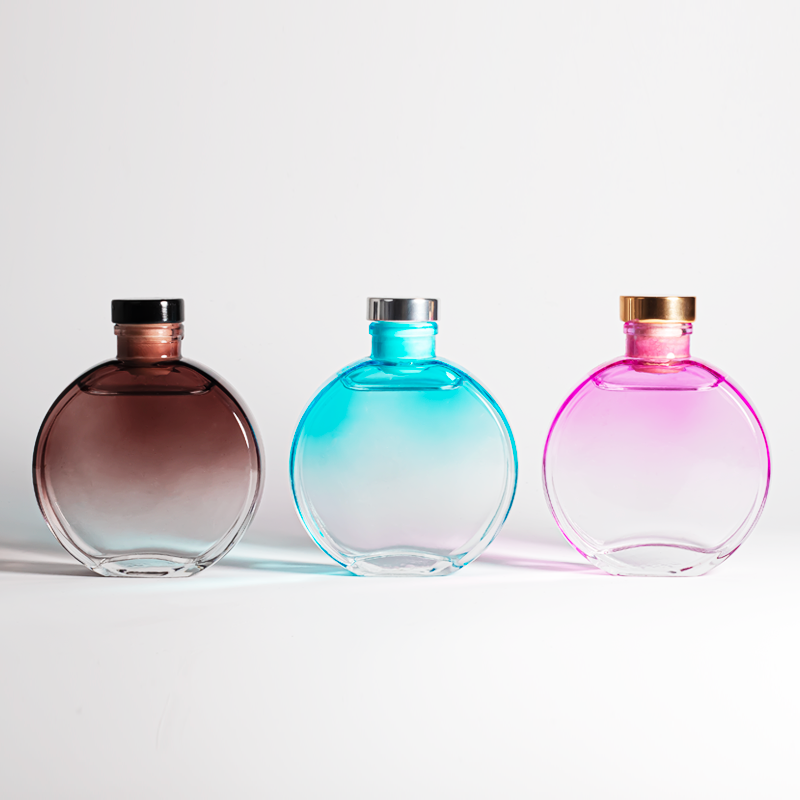 Frasco difusor de perfume redondo de lujo, vacío, transparente, blanco, de 150 ml.