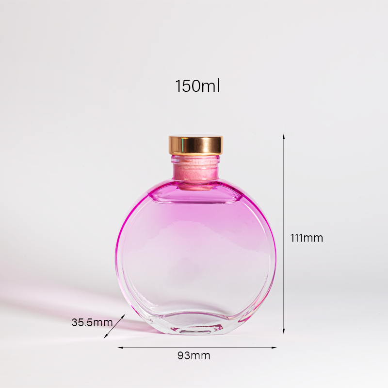 Botol Diffuser Parfum Kaca Bulat Bening Putih Mewah Kosong 150ml