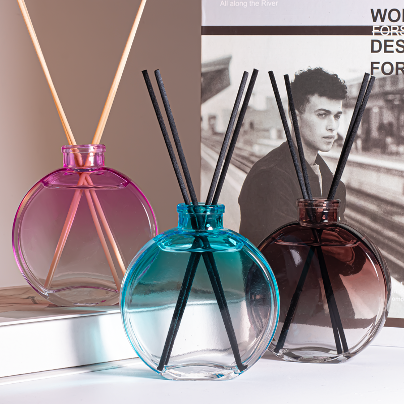 Botol Diffuser Parfum Kaca Bulat Bening Putih Mewah Kosong 150ml