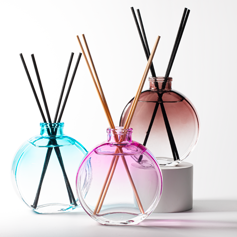 Botol Diffuser Parfum Kaca Bulat Bening Putih Mewah Kosong 150ml