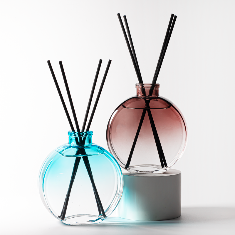 Botol Diffuser Parfum Kaca Bulat Bening Putih Mewah Kosong 150ml