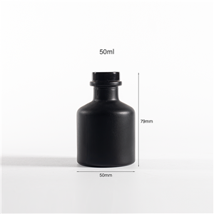 Black Home Office Fragrance Empty Round Perfume 50ml Reed Diffuser Glass Bottle