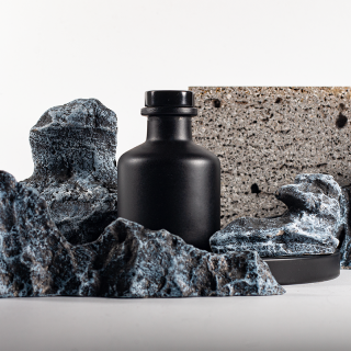 Black Home Office Fragrance Empty Round Perfume 50ml Reed Diffuser Glass Bottle