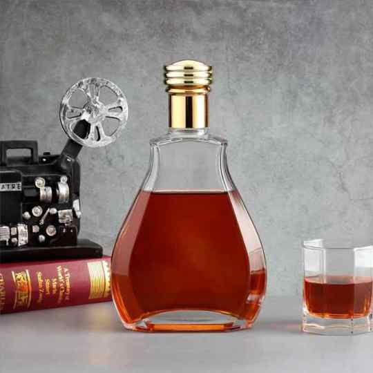 Botol Kaca Whisky Minuman Keras Bentuk Labu yang Unik dan Kosong