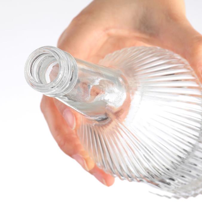 Clear Glass Liquor Bottle