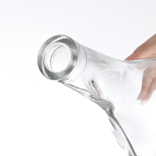 Botella de vino de vidrio para bebidas, alta y delgada, con fondo grueso y corcho, de 375 ml