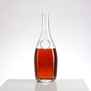Botella de vino de vidrio para bebidas, alta y delgada, con fondo grueso y corcho, de 375 ml