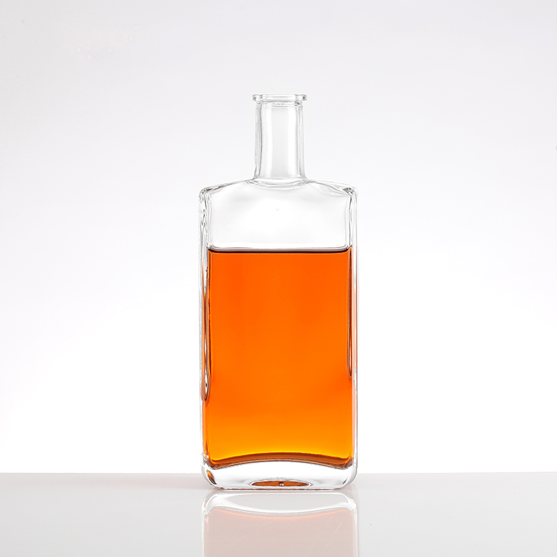 500-ml-Glasflasche mit flacher Schulter, rechteckig, mit Kristallkorken