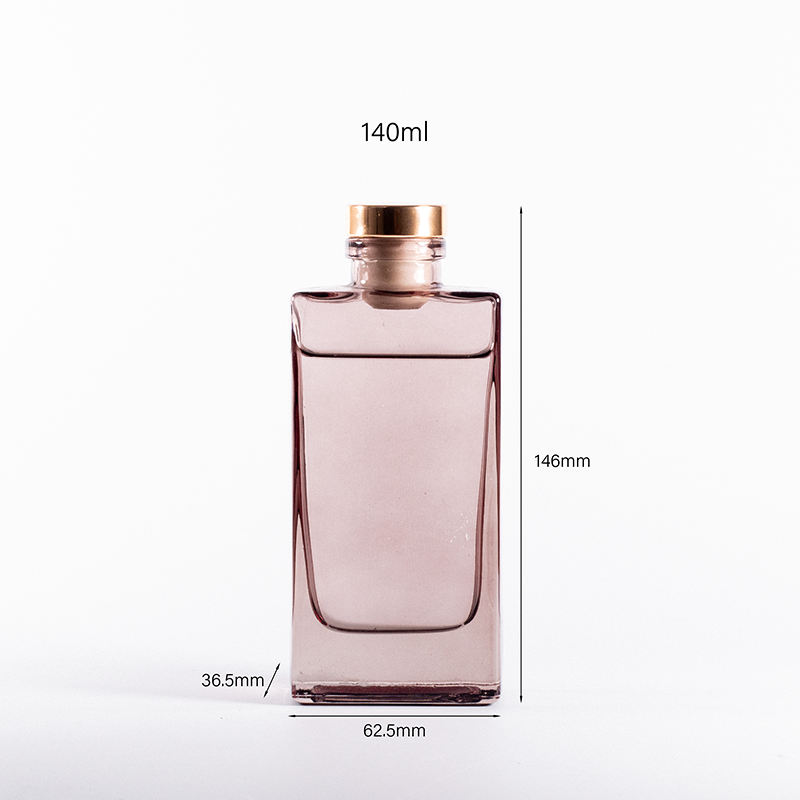 Botol Kaca Persegi Sederhana 140ml Kosong untuk Diffuser Parfum dengan Reed
