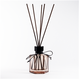 Bottiglia di vetro vuota da 120 ml, forma esagonale, diffusore a bastoncini, con coperchio