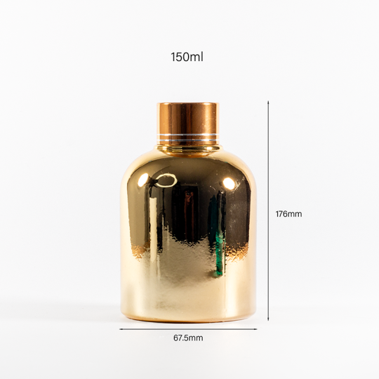 Vendita calda 110ml 150ml bottiglia di vetro oro bastoncini deodorante per ambienti profumo bottiglia di vetro