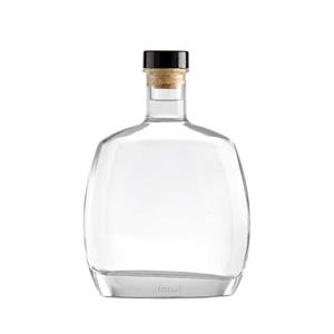 700ml Shoter High Quality Clear Glass Vodka Bottle with Black Cork