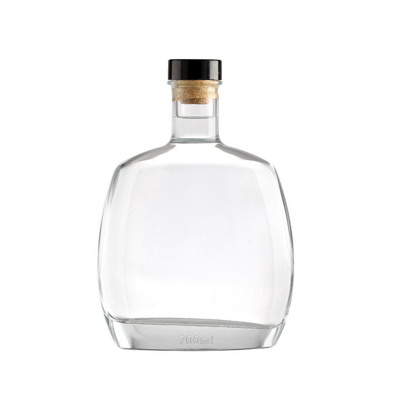 Botol Vodka Kaca Bening Berkualitas Tinggi 700ml dengan Gabus Hitam
