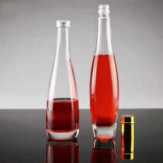 Vendita calda di alta qualità 330ml 500ml evian Water Super Flint Round Beverage Water Bottle Soda Glass Water Bottle