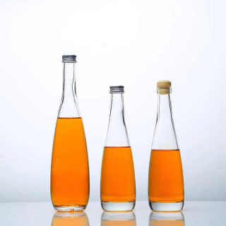 Vendita calda di alta qualità 330ml 500ml evian Water Super Flint Round Beverage Water Bottle Soda Glass Water Bottle