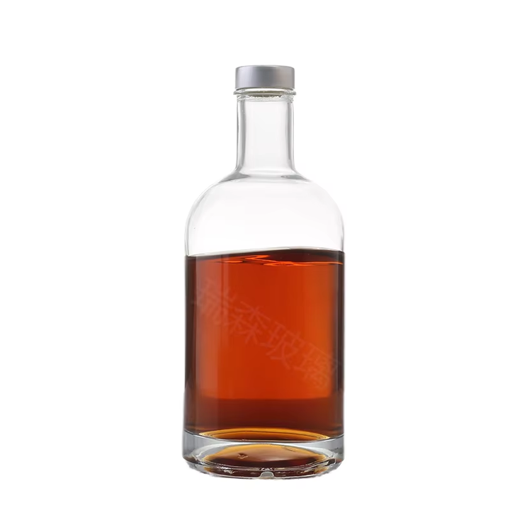 Botella de vidrio vacía de 375 ml, 500 ml y 750 ml para ginebra, alcohol o vodka.