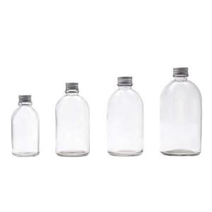 150ml 250ml 350ml 500ml Empty Small Mouth Clear Frosted Boston Round Beverage Juice Glass Bottle