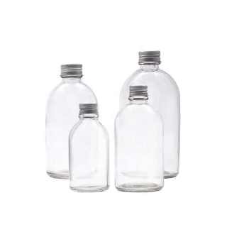 150ml 250ml 350ml 500ml Empty Small Mouth Clear Frosted Boston Round Beverage Juice Glass Bottle