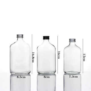 250 ml 300 ml 500 ml Imballaggio per alimenti Bottiglia piatta per olio d'arancia Succo Latte freddo Tè Bevanda Bottiglia di vetro per caffè vuoto